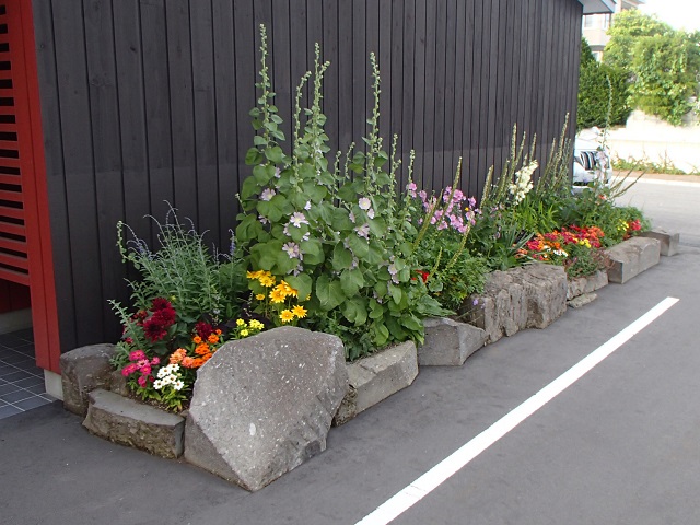 四宮造園の中庭/会社前の花壇